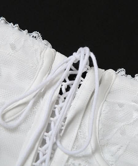 Elegant White Lace Corset Bustier Top - Fall Fashion & Halloween Ready