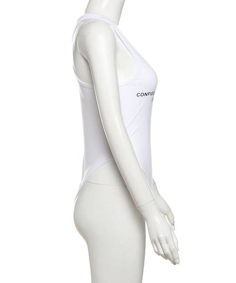 SUPH SUPH "Confidence Crafted" White Racerback Bodysuit | Fall Layering & Everyday Chic
