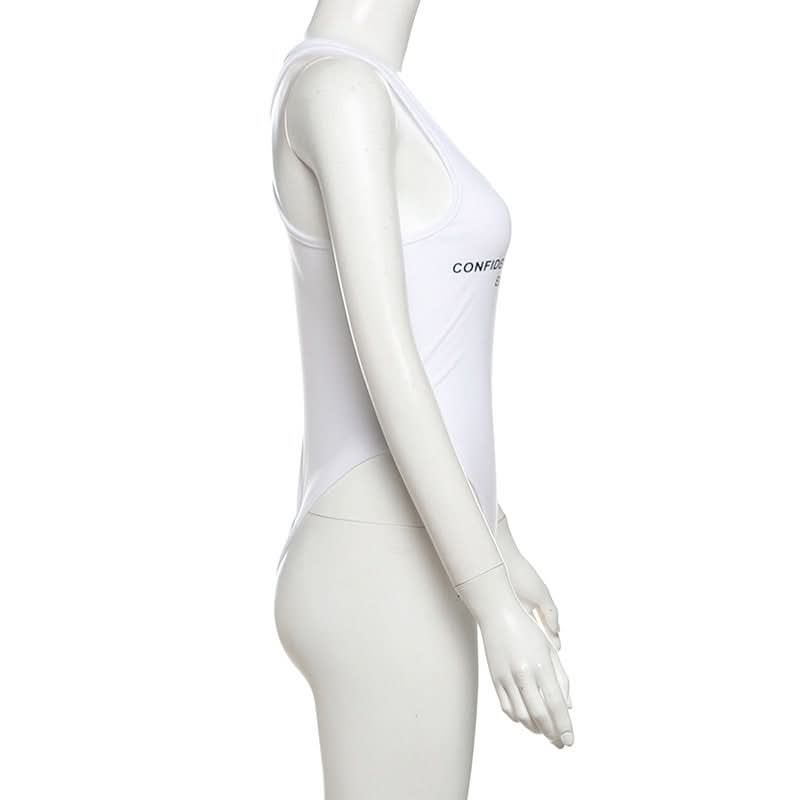 SUPH SUPH "Confidence Crafted" White Racerback Bodysuit | Fall Layering & Everyday Chic