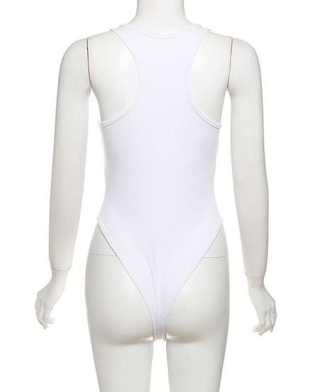 SUPH SUPH "Confidence Crafted" White Racerback Bodysuit | Fall Layering & Everyday Chic
