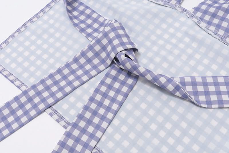 Chic Lavender Gingham Halter Top | Knotted Backless for Effortless Fall Getaways & Resort Style