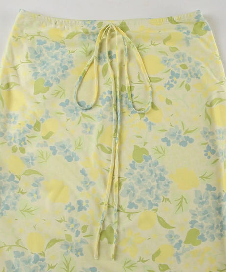 Effortless Lemon & Hydrangea Floral Maxi Skirt – Your Chic Fall Transition Piece