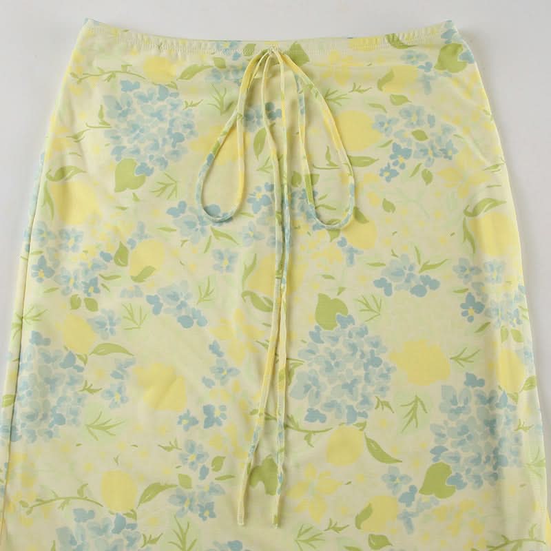 Effortless Lemon & Hydrangea Floral Maxi Skirt – Your Chic Fall Transition Piece