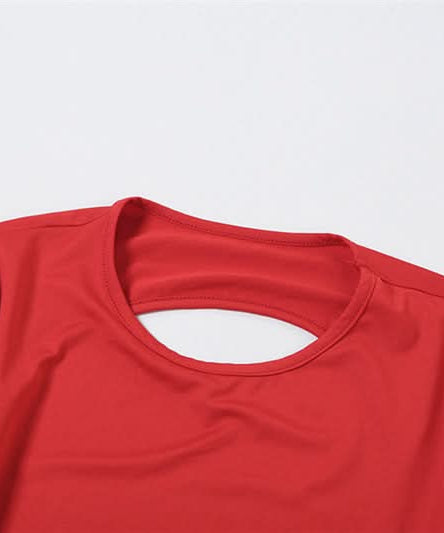 Red Long Sleeve Backless Bodysuit with Strappy Hip Cutouts | Fall Party & Halloween Essential