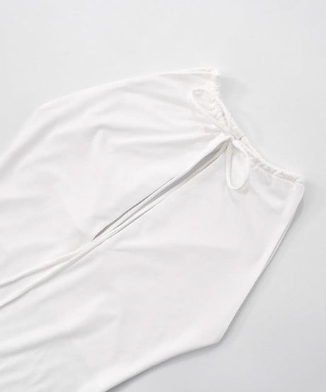 Elegant White Halter Maxi Dress with Beaded Tie – Chic for Holiday Parties & Resort Escapes