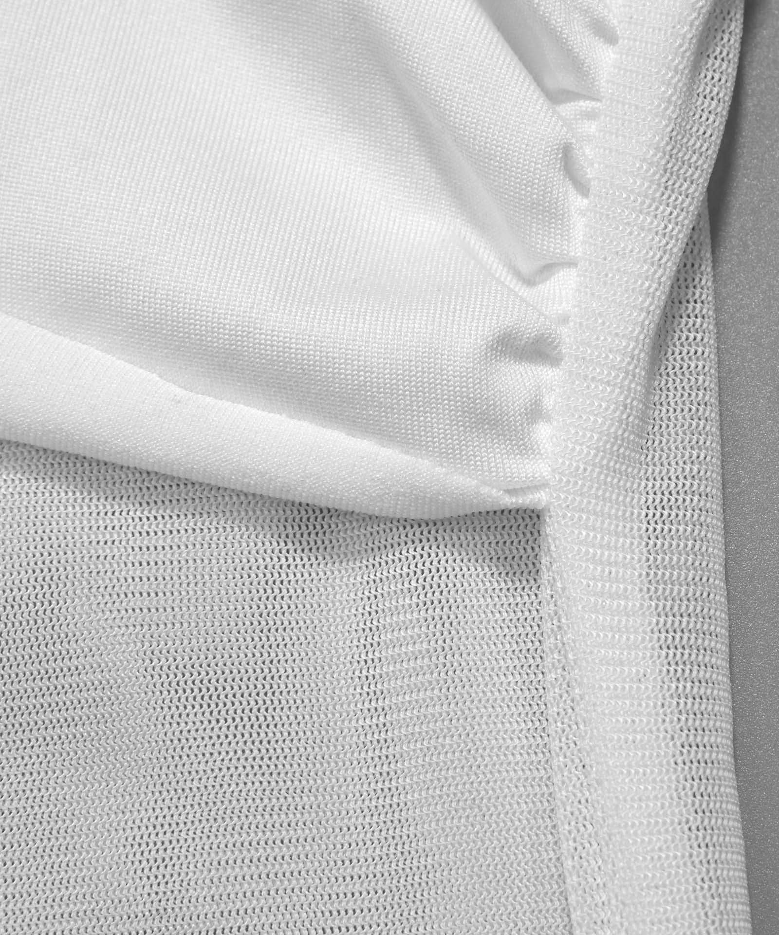 Glamorous White Sheer Mesh Ruched Maxi Dress - Holiday Party & Resort Ready