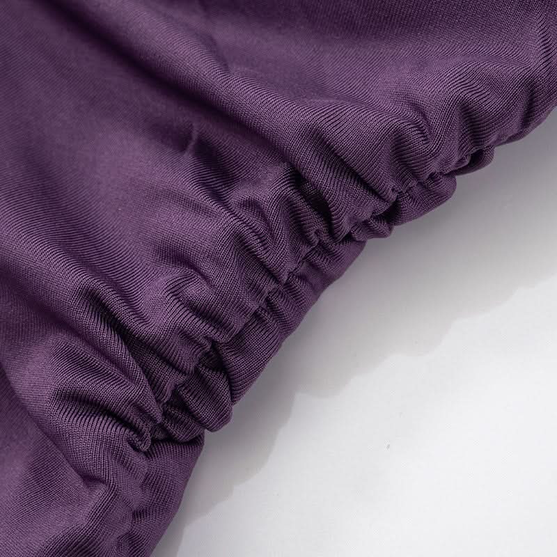 Effortless Fall Chic: Plum Cowl Neck Ruched Backless Top with Knotted Straps