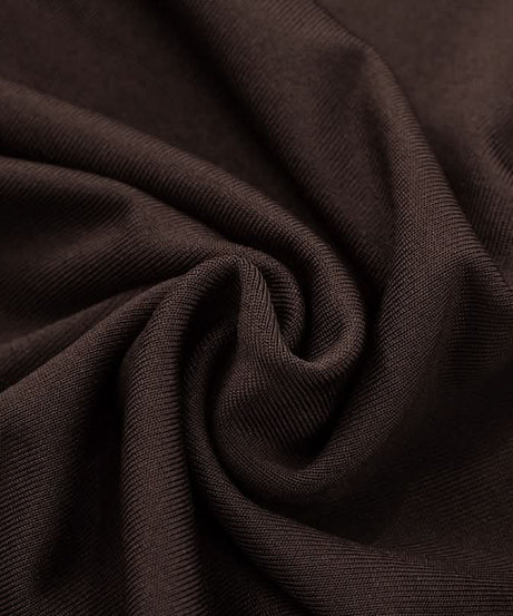 Chic Chocolate Brown Ruched Bodycon Mini Dress with Sheer Ruffle Hem – Fall Evening Ready