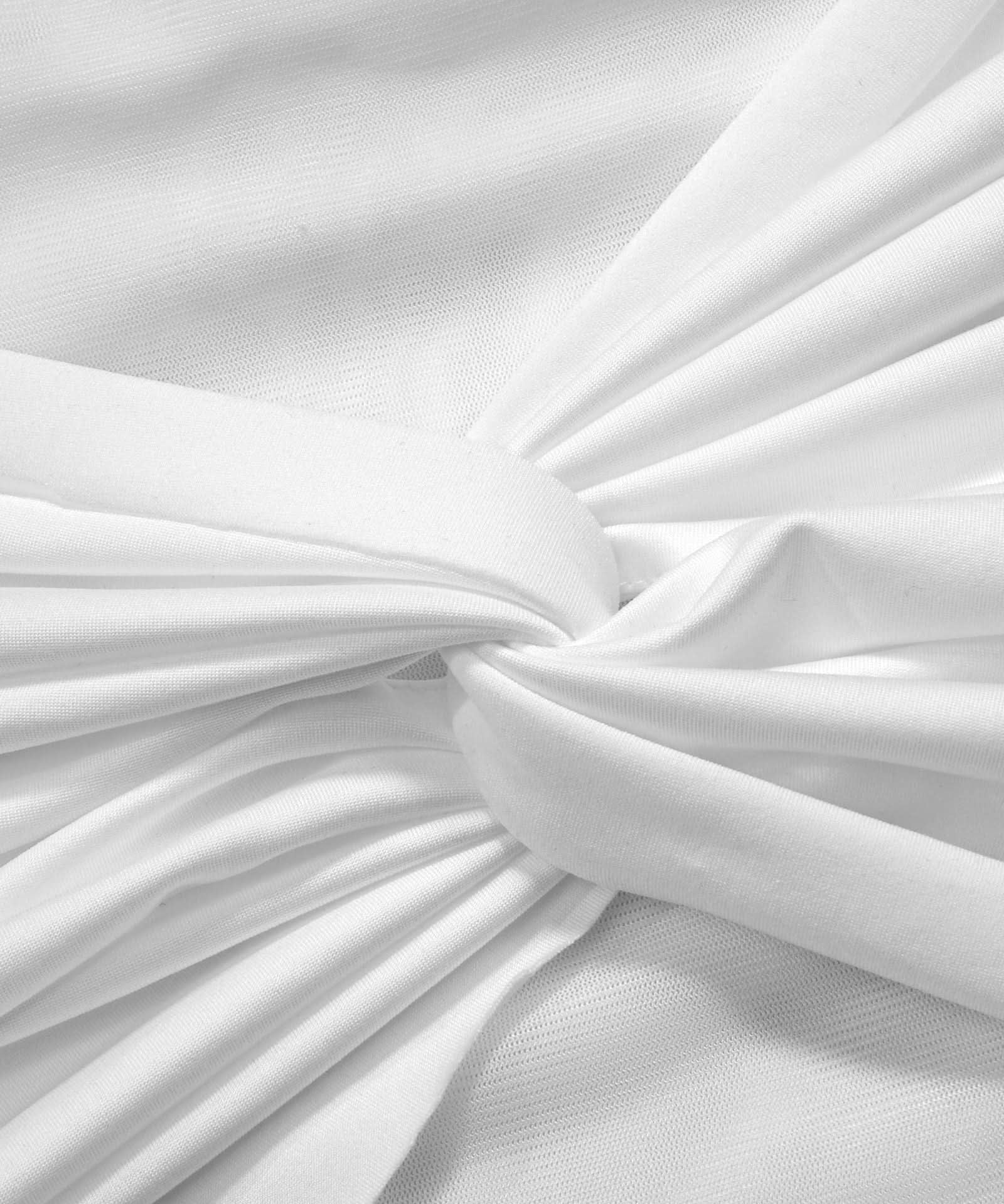 Glamorous White Sheer Mesh Ruched Maxi Dress - Holiday Party & Resort Ready