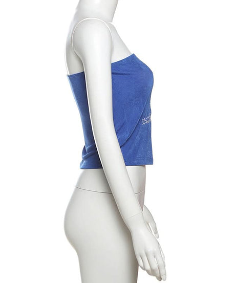 Trendy Red Velvet Tube Top for Women | Y2K '39' Embroidered Varsity Crop - Fall Fashion