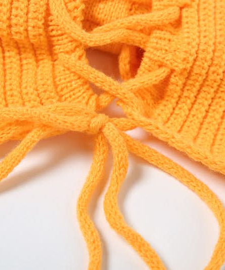 Radiant Bow Halter Knit Crop Top & Mini Skirt Set - Pearl Accented Vacation Style