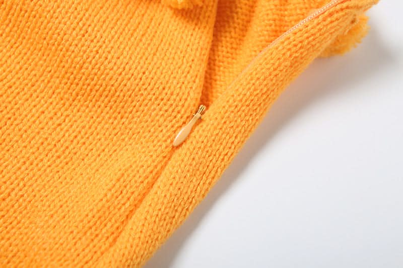 Radiant Bow Halter Knit Crop Top & Mini Skirt Set - Pearl Accented Vacation Style