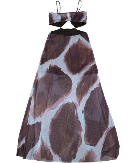 Wild Instinct Abstract Print Cut-Out Maxi Dress Set - Chic Fall Party & Vacation Style