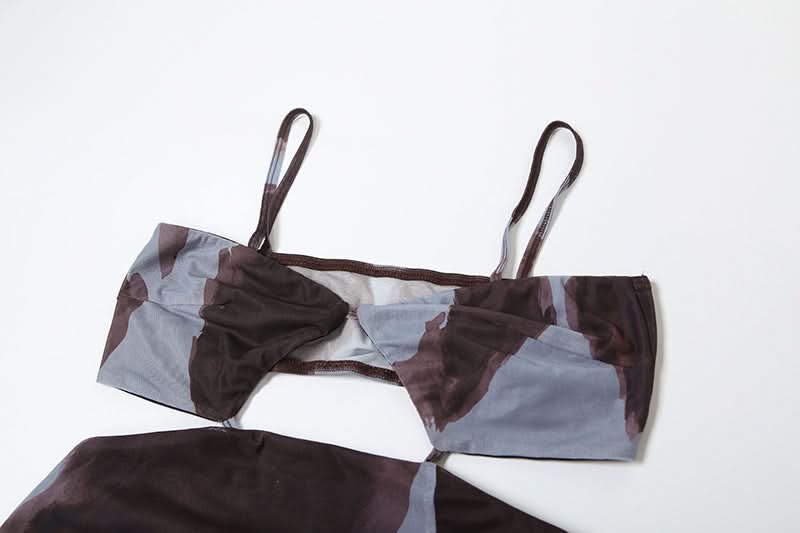 Wild Instinct Abstract Print Cut-Out Maxi Dress Set - Chic Fall Party & Vacation Style