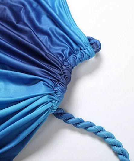 Tropical Escape Ombre Two-Piece Maxi Skirt Set - Sweetheart Top & Rope Slit