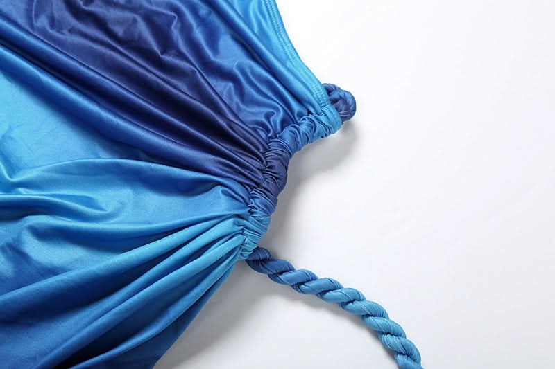 Tropical Escape Ombre Two-Piece Maxi Skirt Set - Sweetheart Top & Rope Slit