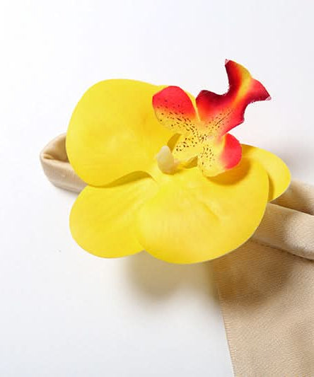 Luxe Golden Shimmer Bow Bandeau Bikini Set with Tropical Orchid – Perfect for Your Winter Getaway