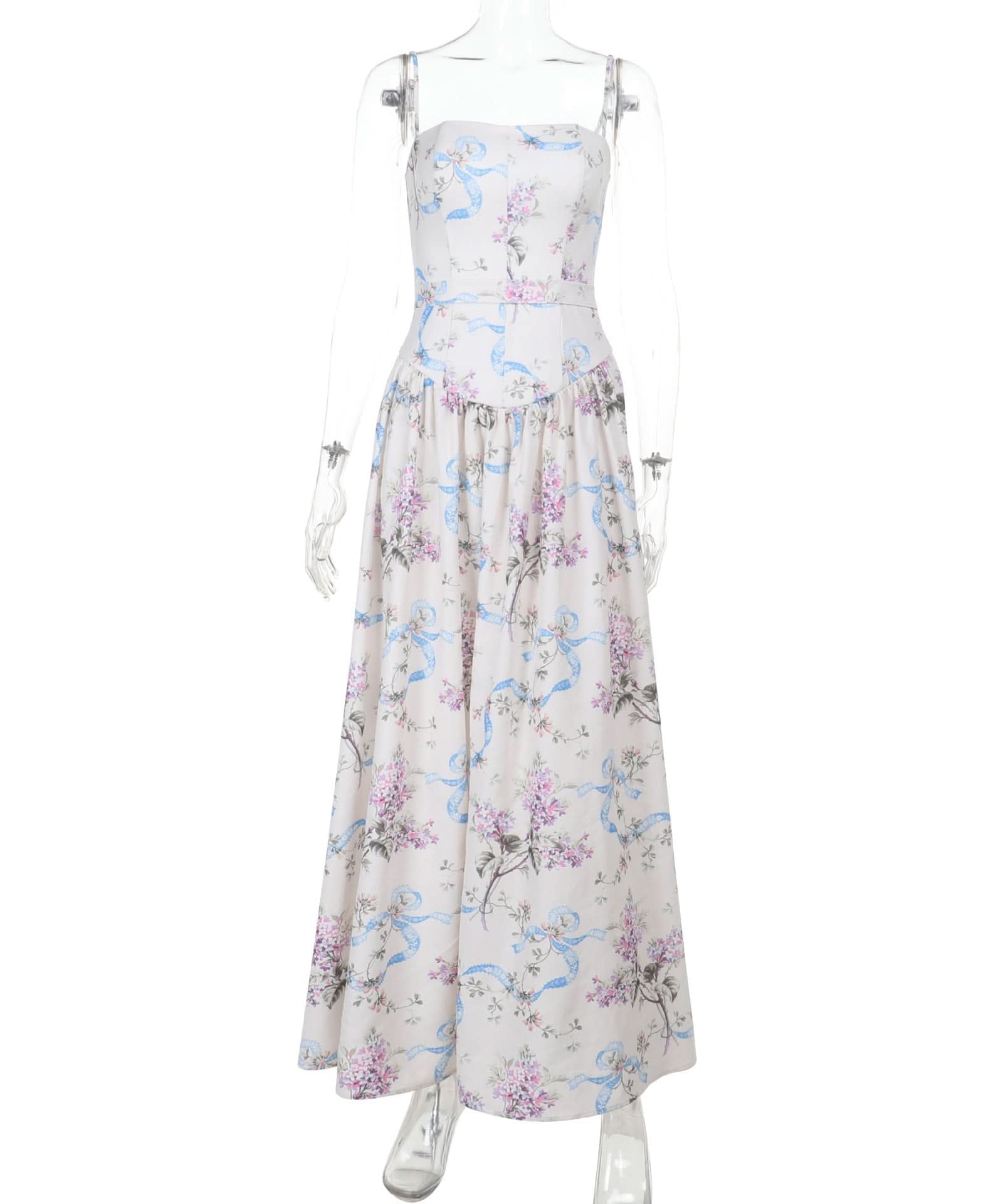 Ethereal Blooms & Ribbons Maxi Cami Dress - Your Chic Fall Getaway Essential