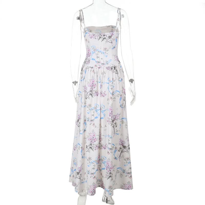 Ethereal Blooms & Ribbons Maxi Cami Dress - Your Chic Fall Getaway Essential