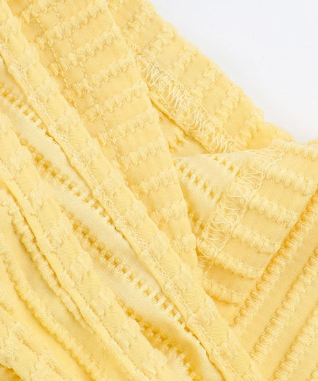 Buttery Soft Ribbed Knit Cami & Shorts Lounge Set - Yellow Comfort for Fall Cozy & Warm Getaways