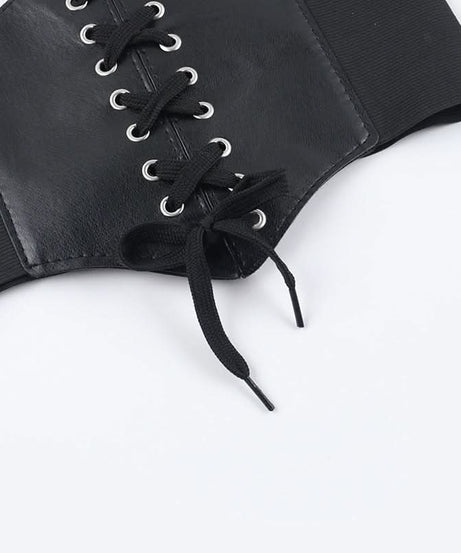 Bewitching Black Gothic Corset Maxi Dress with Bell Sleeves & High Slits - Perfect for Halloween & Fall Parties