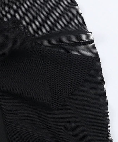 Siren's Call: Black Halter Lace-Up Deep V Mini Dress with Dramatic Ruffle Hem – Your Ultimate Fall Party & NYE Statement