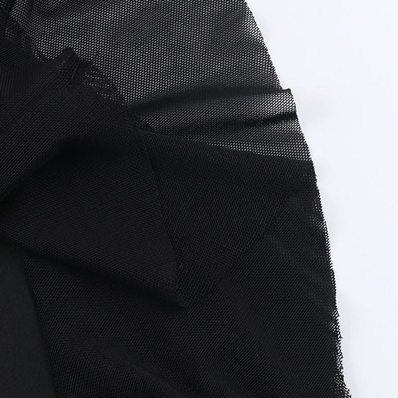 Siren's Call: Black Halter Lace-Up Deep V Mini Dress with Dramatic Ruffle Hem – Your Ultimate Fall Party & NYE Statement