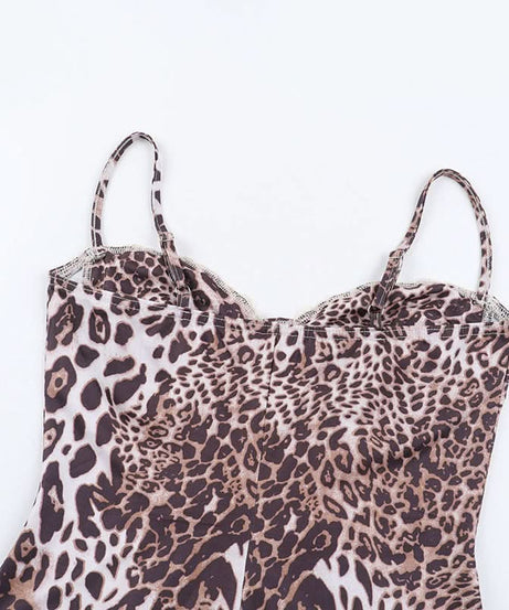 Siren Chic: Daring Leopard & Lace High Slit Maxi Dress - Your Fall & Holiday Party Statement