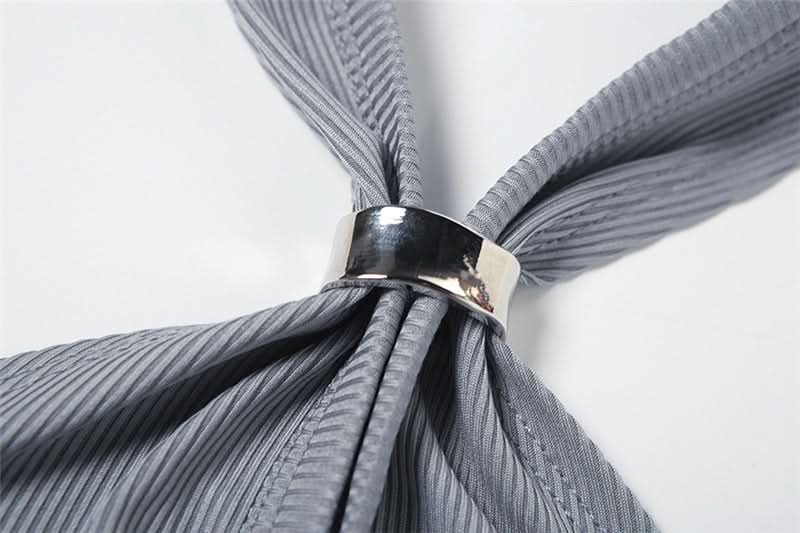 Chic Ribbed Halter Top | Keyhole Button Front Crop | Y2K Fall Style