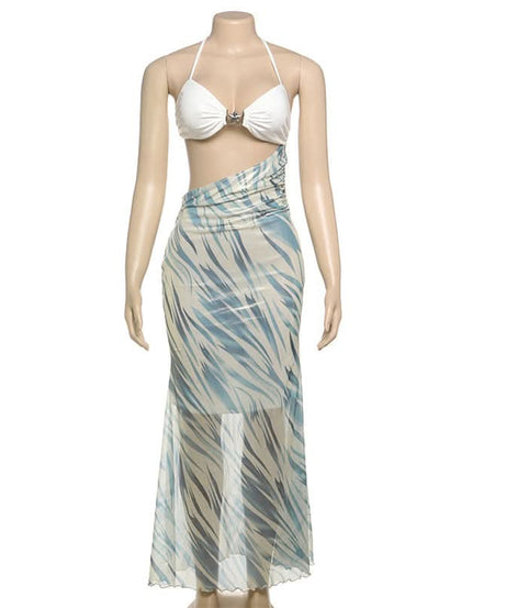 Fall Glam: Metallic Swirl Halter Cut-Out Maxi Dress - Head-Turning Event Style