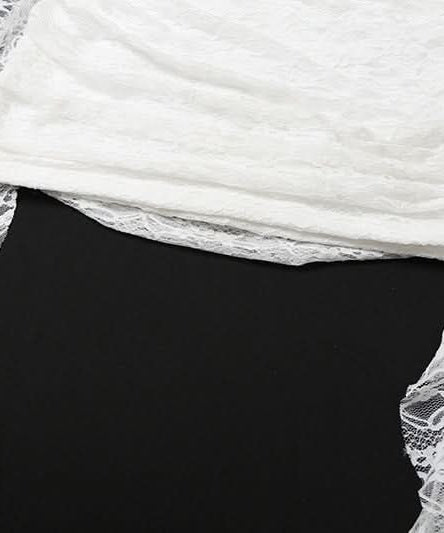 Angelic Allure White Lace Ruched Mini Dress - Halloween Ready & Holiday Party Perfect