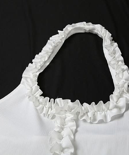 Dreamy Ruffle Halter & Shorts Set - Your Go-To for Cozy Chic & Sunny Escapes