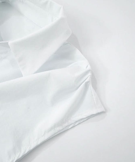 Effortless Chic Twist-Front Collared V-Neck Crop Top | Fall Style Staple