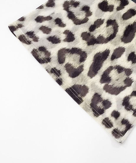 90s Girl Retro Cassette Leopard Print Mesh Top - Fall's Must-Have Long Sleeve