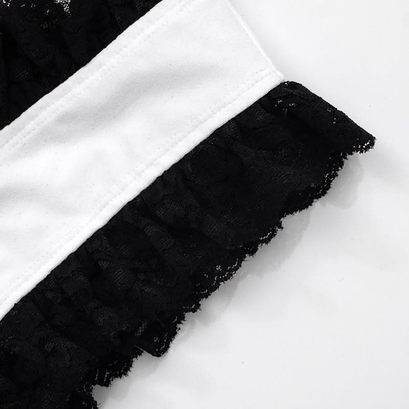 Fall Chic Square Neck Tank Top with Elegant Black Ruffle Lace Details