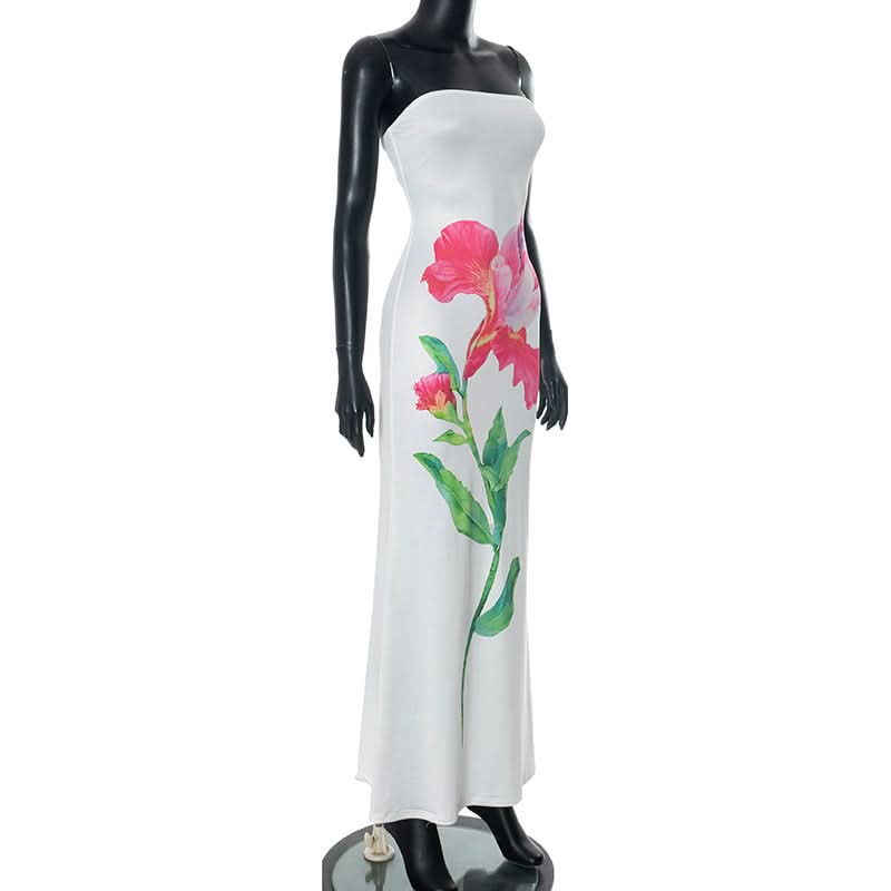 Vibrant Floral Tube Maxi Dress - Your Chic Essential for Fall Getaways & Resort Escapes