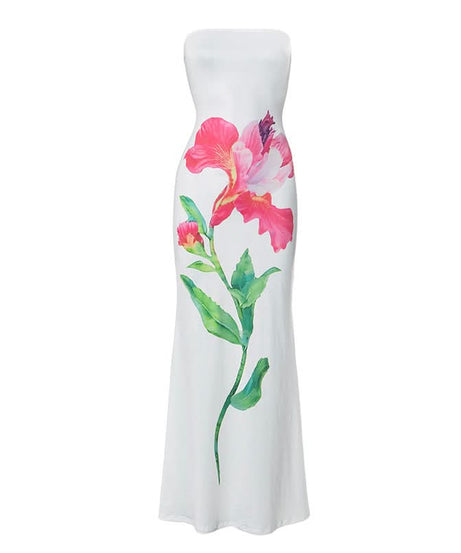 Vibrant Floral Tube Maxi Dress - Your Chic Essential for Fall Getaways & Resort Escapes