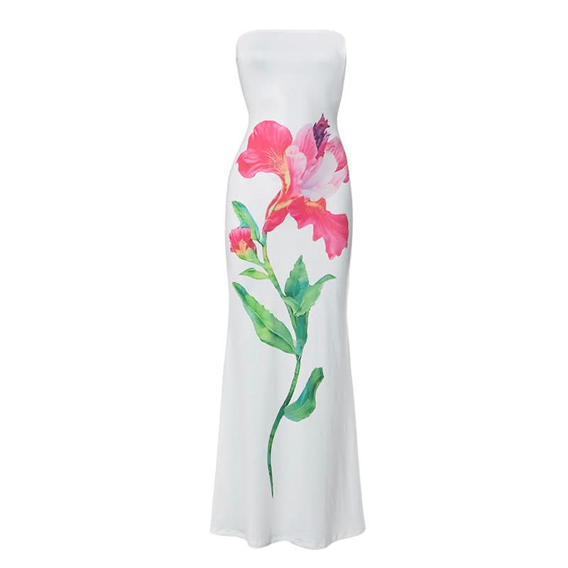 Vibrant Floral Tube Maxi Dress - Your Chic Essential for Fall Getaways & Resort Escapes