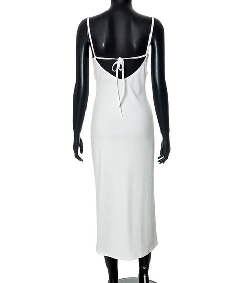 Chic White Ruffle Backless Cami Maxi Dress - Your Resort & Bridal Essential