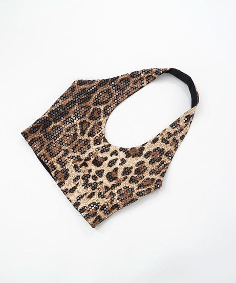 Fierce & Fabulous: Leopard Sequin Halter Crop Top & Capri Set – Your Ultimate Party & Halloween Glam Look