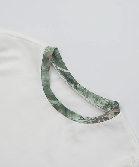 Effortless Fall Style: Women's Cozy Camo Crop Top & Drawstring Shorts Set