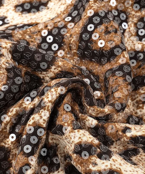 Fierce & Fabulous: Leopard Sequin Halter Crop Top & Capri Set – Your Ultimate Party & Halloween Glam Look