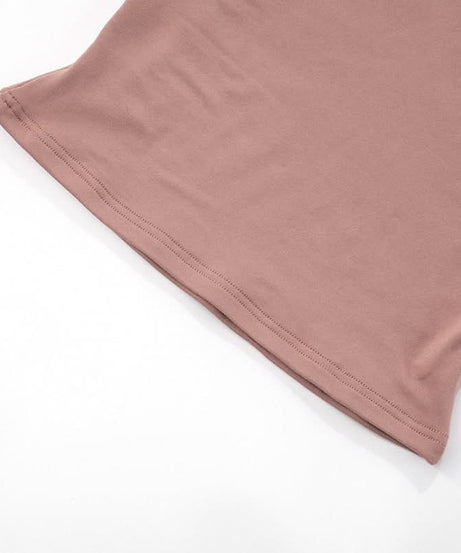 Sculpted Chic: Dusty Rose Effortless Sleeveless Top for Fall Layering