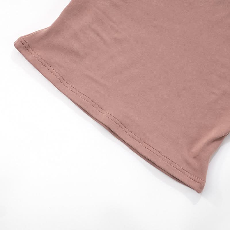 Sculpted Chic: Dusty Rose Effortless Sleeveless Top for Fall Layering