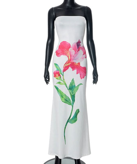 Vibrant Floral Tube Maxi Dress - Your Chic Essential for Fall Getaways & Resort Escapes