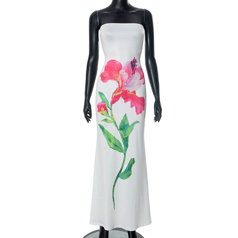 Vibrant Floral Tube Maxi Dress - Your Chic Essential for Fall Getaways & Resort Escapes