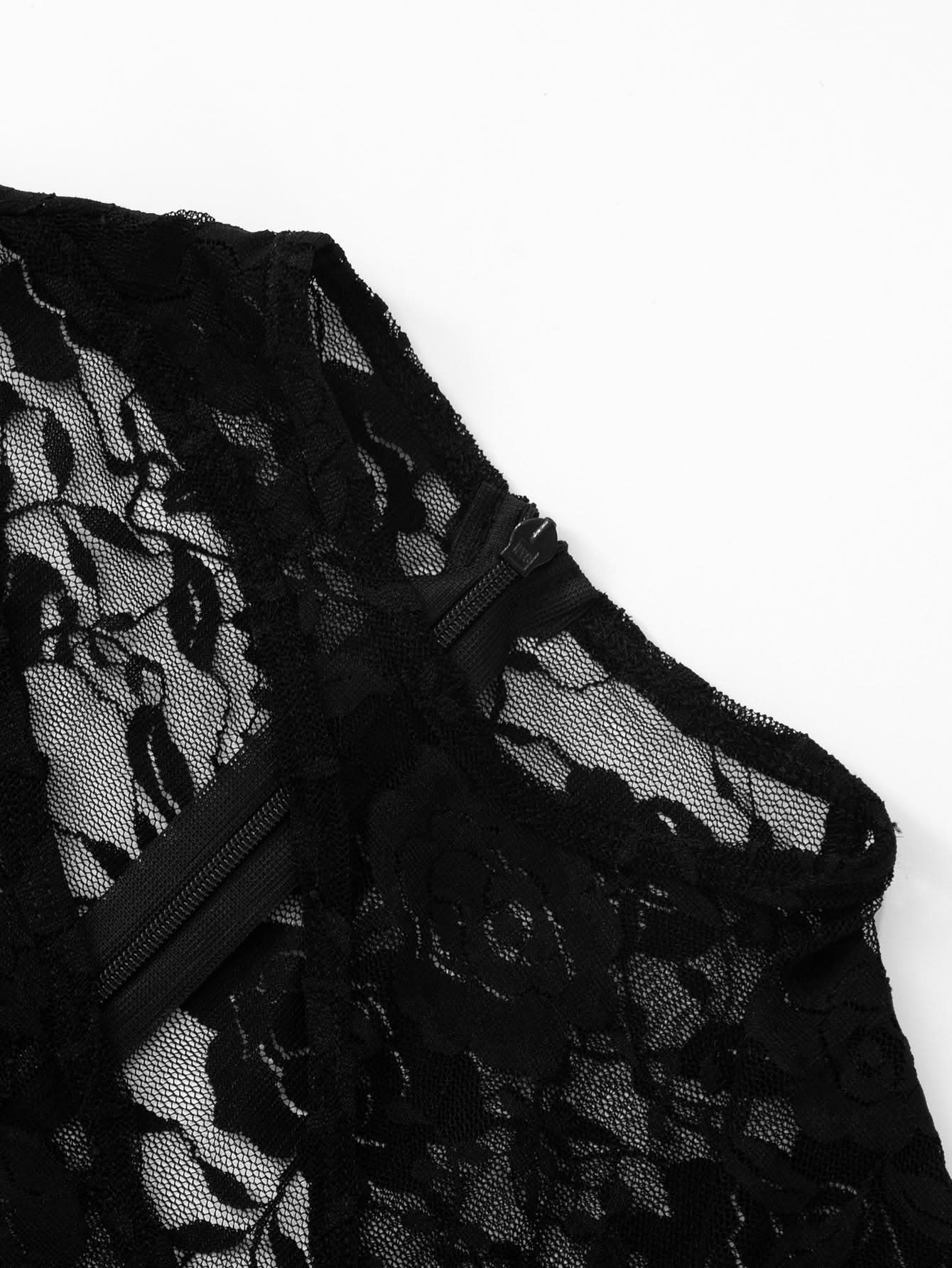 Bewitching Black Lace Cutout Romper - Daring Fall & Halloween Party Playsuit