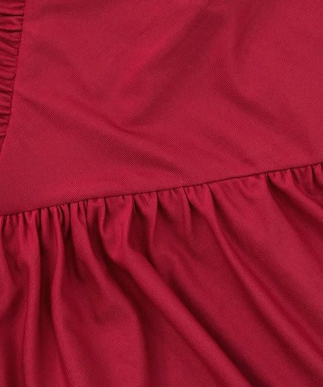 Crimson Halter Neck Ruched Slit Maxi Dress - Fall & Holiday Glamour