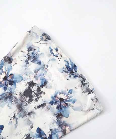 Stunning Blue Floral Strapless Maxi Dress - Elegant Mermaid Gown for Resort & Special Occasions