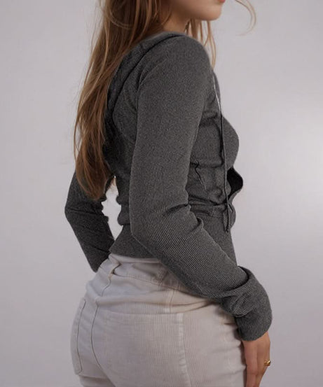 Cozy-Chic Ribbed Zip-Up Hoodie – Your Fall Y2K Style Essential